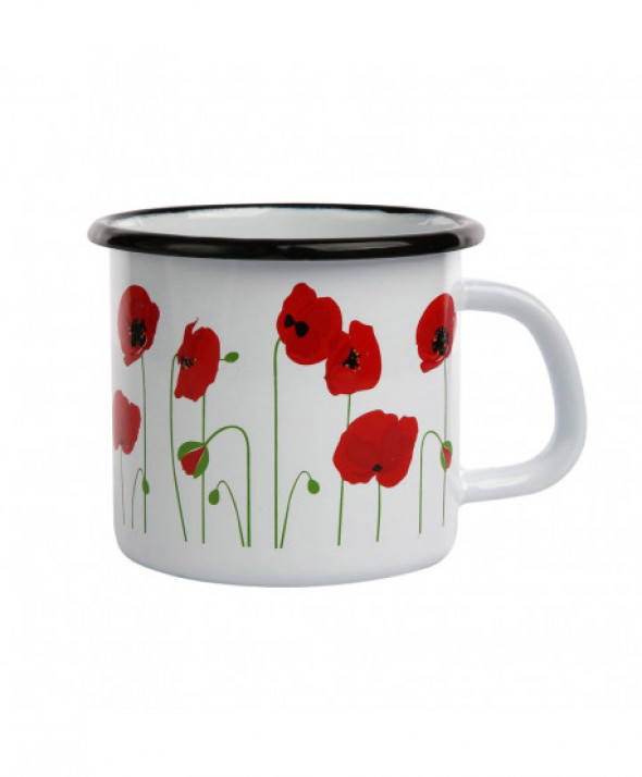 MAKI KUBEK EMALIOWANY 0,45L ŚR.9CM WYS.9CM BIAŁY