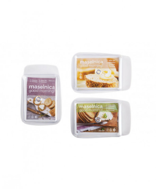 Maselniczka / maselnica plastikowa z przeźroczystą pokrywką MS Tworzywa Dla Domu Good Morning