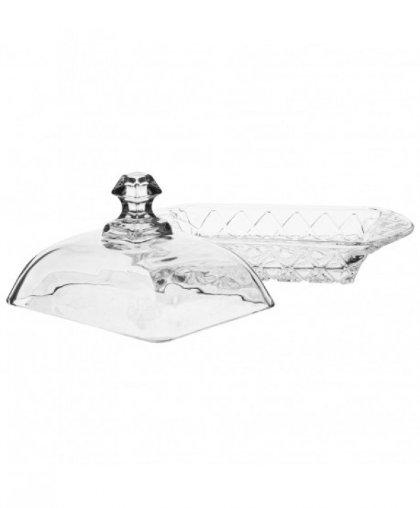 Maselniczka / maselnica szklana z pokrywką Karo