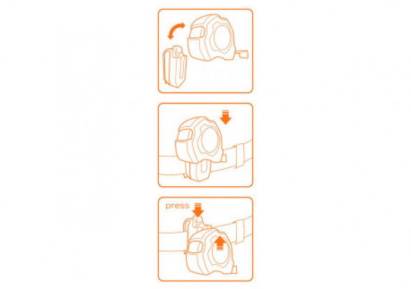 Miara zwijana stalowa 5 m x 25 mm, autostop, zaczep