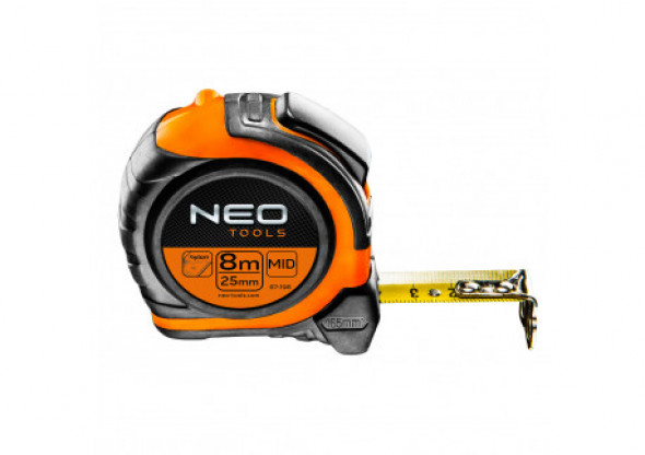 Miara zwijana stalowa 8 m x 25 mm, magnes, dwustronny nadruk