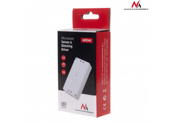 Mikrofalowy czujnik ruchu i zasilacz led ( ze ściemniaczem ) Maclean Energy MCE145 W zasięg 2m-8m