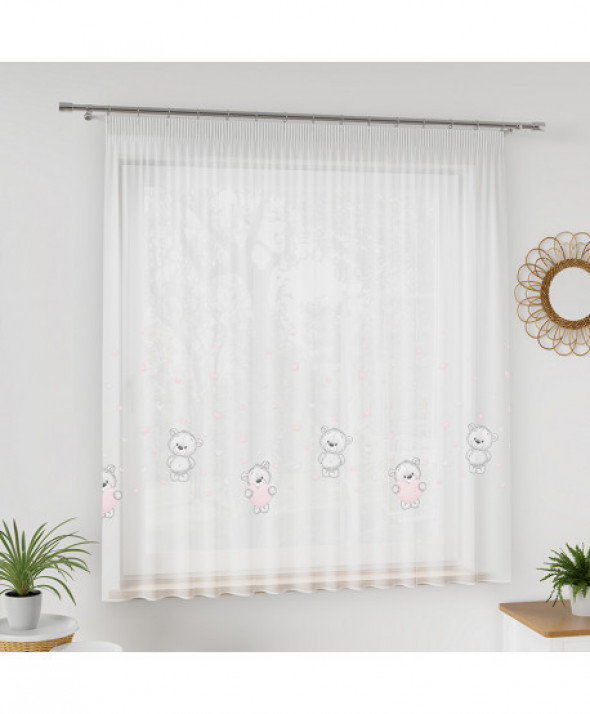 MISIAKI Firanka z ołowianką WOAL PREMIUM, 160cm, kolor 002 szary D00068/WOP/002/160000/1