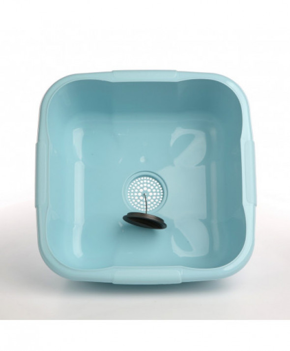 Miska łazienkowa / do prania plastikowa kwadratowa z korkiem Tontarelli Baci and Tappi 9,6 l