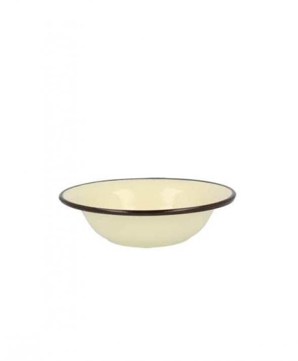 Miska / miednica stalowa emaliowana Silesia Rybnik kremowa 22 cm