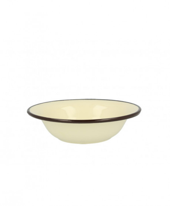 Miska / miednica stalowa emaliowana Silesia Rybnik kremowa 36 cm