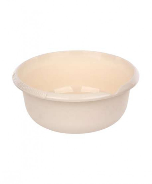 Miska plastikowa okrągła z wylewką kremowa 36 cm