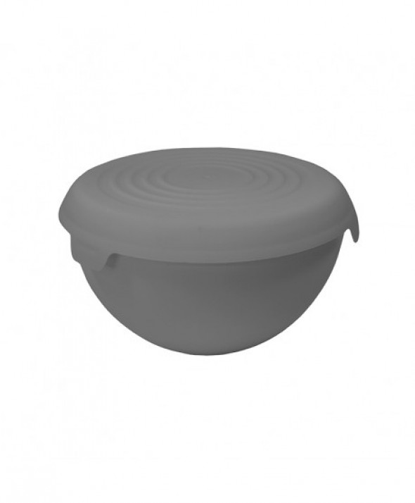 Miska plastikowa z pokrywką Practic Bąble szara 1,5 l
