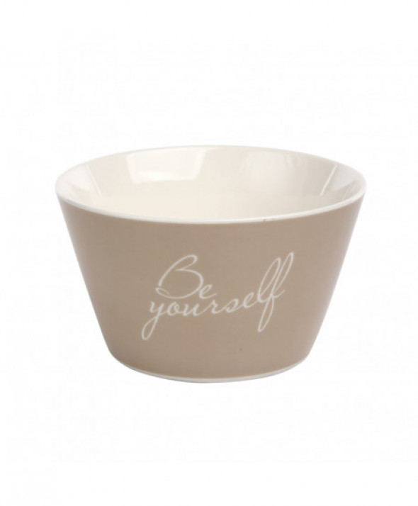 Miska / salaterka porcelanowa Melania taupe 12,5 cm (2 wzory)