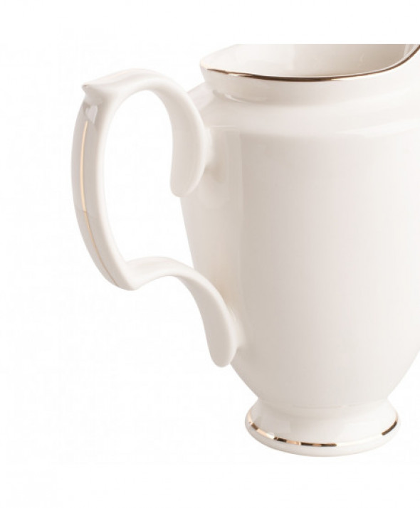 Mlecznik / dzbanek do mleka porcelanowy MariaPaula Ecru Złota Linia kremowa 300 ml