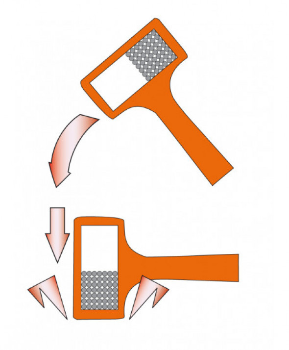 Młotek bezodrzutowy 840 g, monolityczna konstrukcja