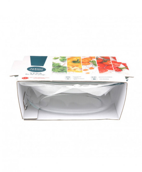 Naczynie do zapiekania żaroodporne z pokrywą Vega owalne 3,5 l