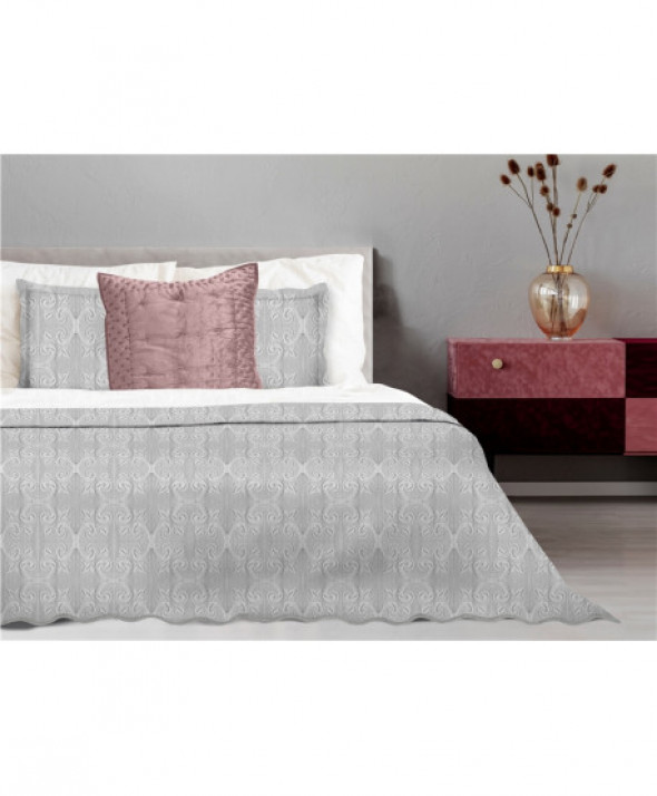 Narzuta Greno Żakard 70x160 Barok Popielata