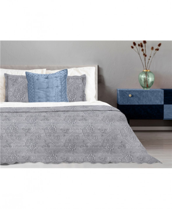 Narzuta Greno Żakard 70x160 Flower Stalowa