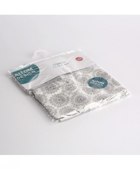 OBRUS 80X80 CM SZARY, OBSZYCIE SZARA ROZETA N/N BZ