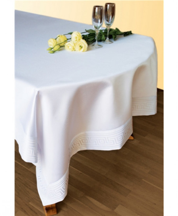 Obrus Greno Teflonowany 150x300 Greek Biały