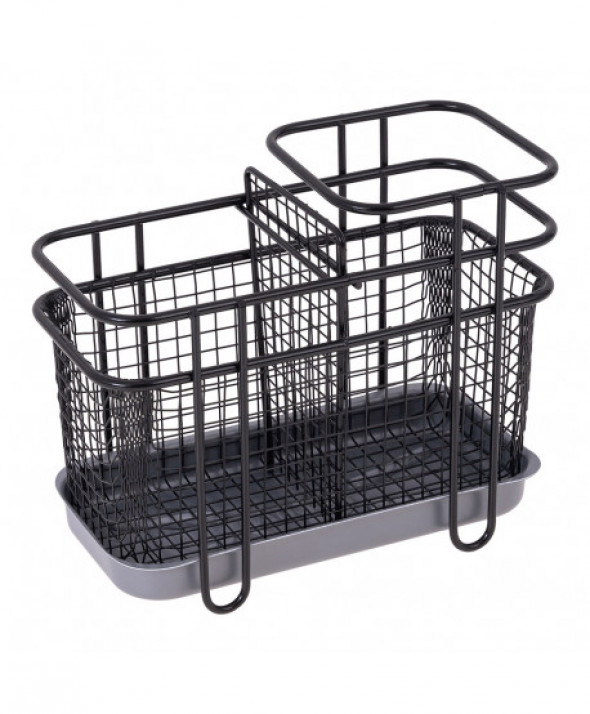 Ociekacz na sztućce 18 x 9 cm czarny Ander