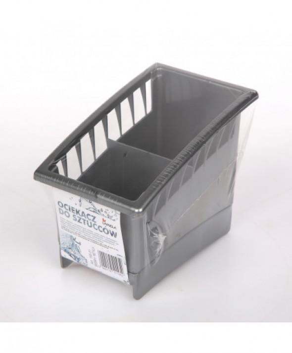 Ociekacz na sztućce plastikowy Lamela srebrny