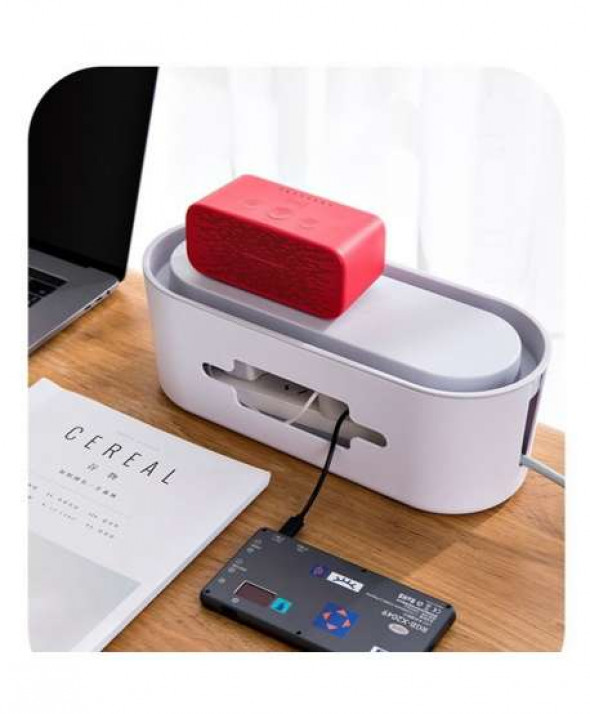 Organizer na kable listwy biały