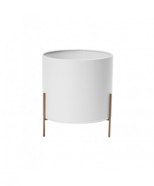 Osłonka na doniczkę dekoracyjna metalowa biała 17 cm