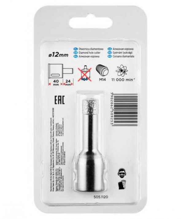 Otwornica diamentowa 12 mm x M14