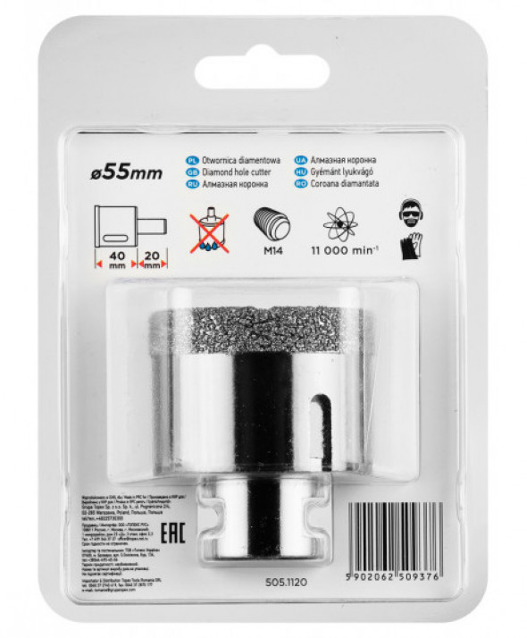 Otwornica diamentowa 55 mm x M14