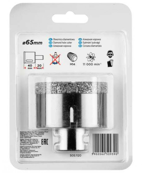 Otwornica diamentowa 65 mm x M14