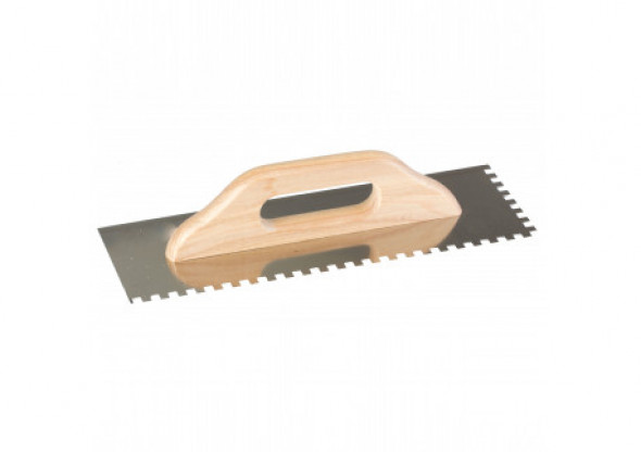 Paca nierdzewna 380*130mm, ząb 8*8mm, rękojeść drewniana