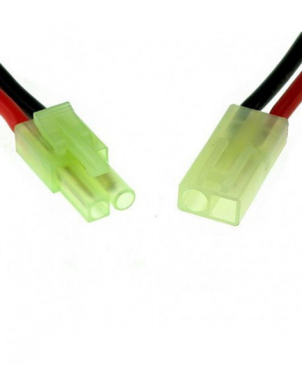 Para zarobionych wtyków Mini Tamiya z kablem 18AWG 10cm