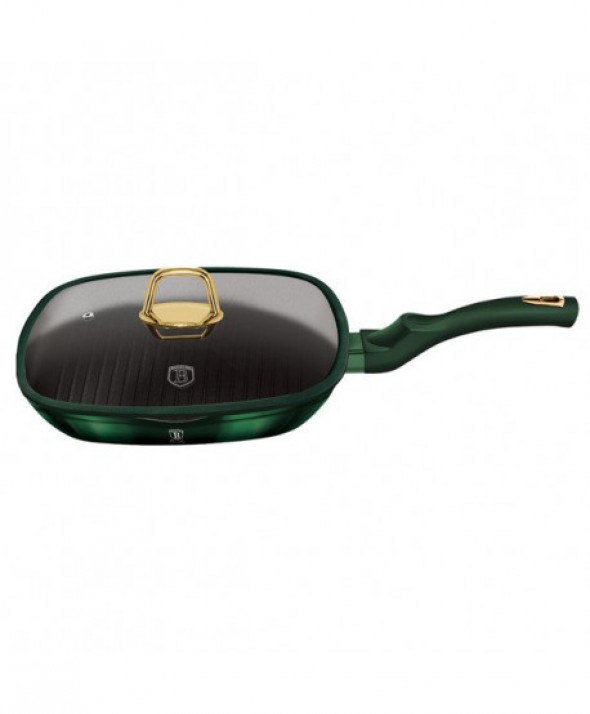Patelnia grillowa z pokrywką 28 cm BERLINGER HAUS BH/6051 Emerald Collection