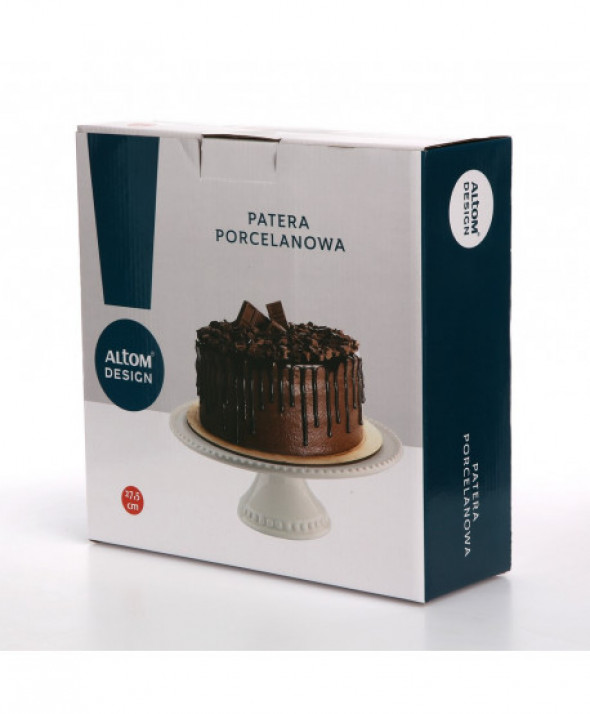 Patera na ciasto i tort na nóżce porcelanowa 27,5 x 9,7cm
