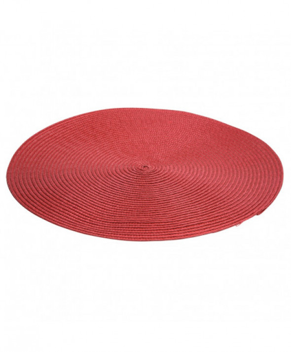 Podkładka / mata na stół słomkowa okrągła 38 cm bordowa