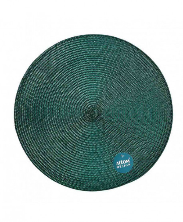 Podkładka / mata na stół słomkowa okrągła 38 cm ciemnozielona