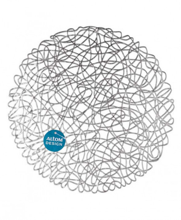 Podkładka / mata na stół srebrna Nieregularny Splot 38 cm