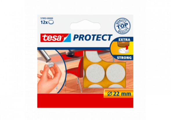 Podkładki filcowe fi 22mm, białe, 12szt.