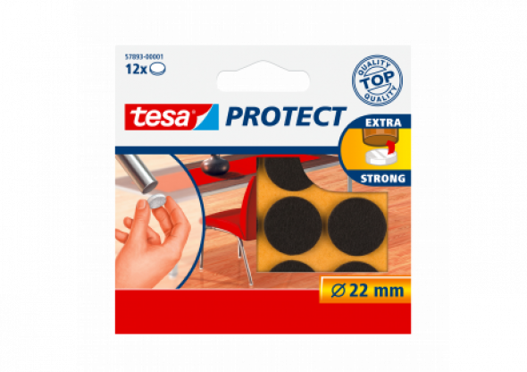 Podkładki filcowe fi 22mm, brązowe, 12szt.