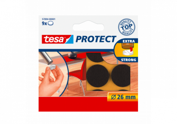 Podkładki filcowe fi 26mm, brązowe, 9szt.