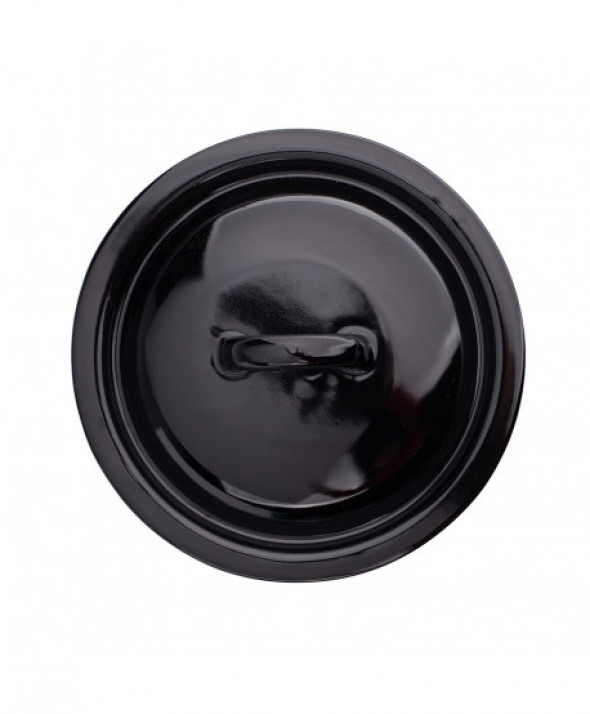 Pokrywka do garnka emaliowana Silesia Rybnik czarna 22 cm