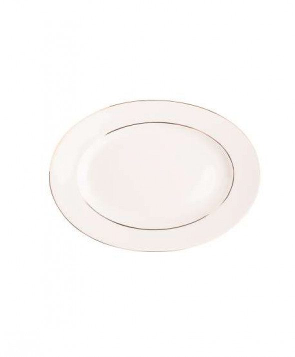 Półmisek porcelanowy MariaPaula Nova Ecru Złota Linia kremowy 24 cm