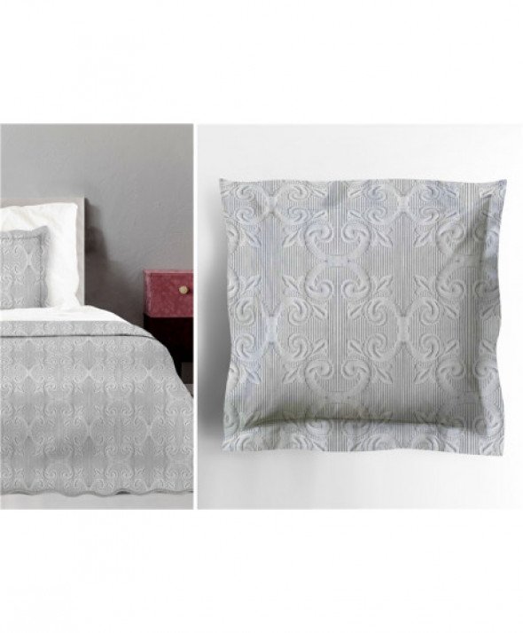 POSZEWKA "GRENO" BAROK 40X40 POPIELATY