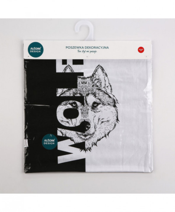 Poszewka na poduszkę bawełniana dekoracyjna Dzikie zwierzęta dek. Wilk 40 x 40 cm