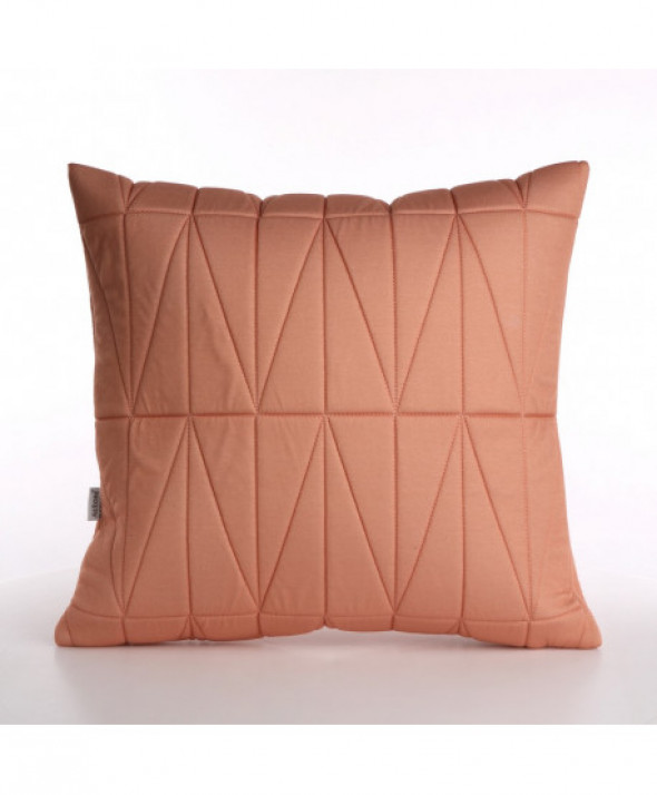 Poszewka na poduszkę dekoracyjna Pikowane Trójkąty Łososiowa 40 x 40 cm