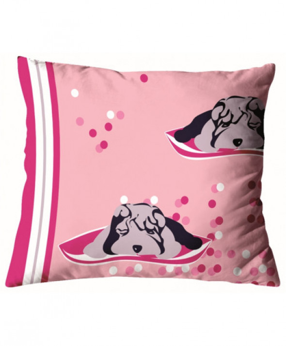 Poszewka Satynowa Dziecięca Sharp Pei Fuksja 40x40