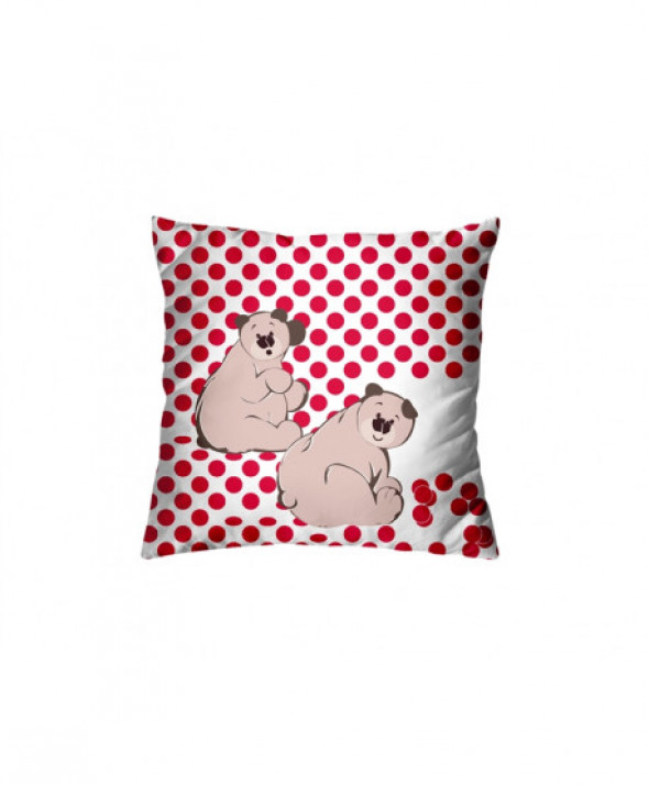 Poszewka Satynowa Greno Dziecięca Teddy My Teddy Czerwona 40x40