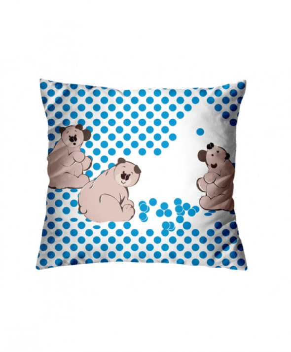 Poszewka Satynowa Greno Dziecięca Teddy My Teddy Niebieska 50x50