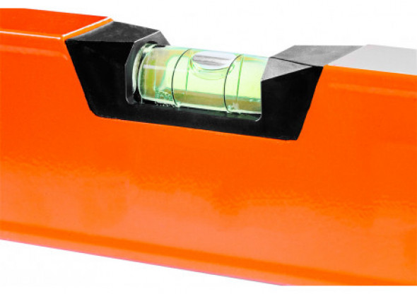 Poziomnica aluminiowa, 2 libelle, frezowana dolna powierzchnia, 120 cm