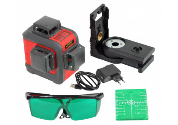 Poziomnica laser. 3 prom, 360st wią. zielona, 20m,ce,proline