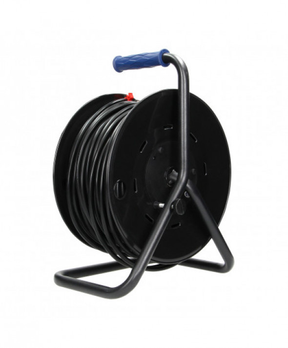 Przedłużacz bębnowy, 4 gniazda 2P+Z, kabel PVC H05VV-F 3x1,5mm?, długość - 50m, STAŁE GNIAZDA, termik, przesłony torów prądowych