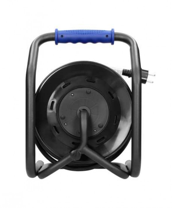 Przedłużacz bębnowy profesjonalny IP44, 4 gniazda 2P+Z, kabel gumowy olejoodporny, H07RN-F 3x2,5mm?, długość 20m, unikatowy stoj