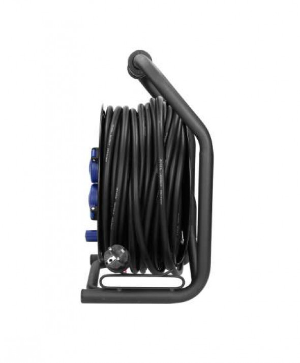 Przedłużacz bębnowy profesjonalny IP44, 4 gniazda 2P+Z (schuko), kabel gumowy olejoodporny, H07RN-F 3x2,5mm?, długość 40m, unika